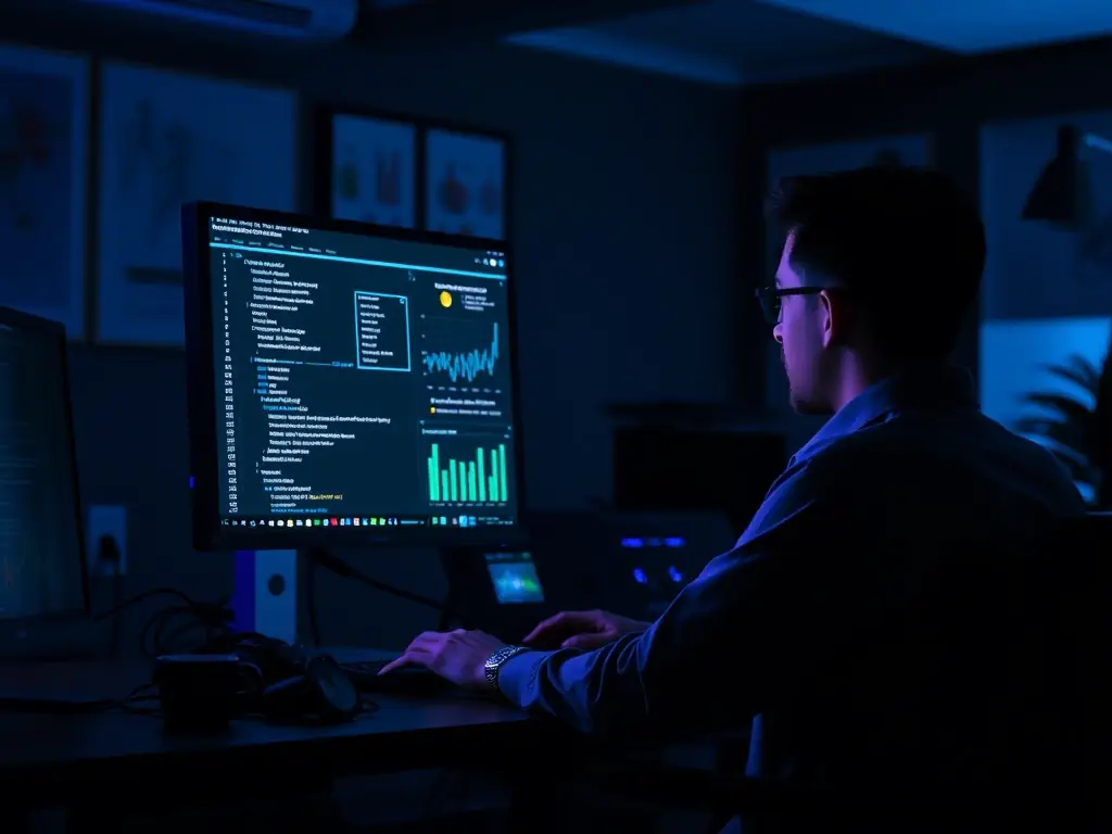 A software developer working on a user interface for a digital tool designed for manufacturing analytics.
